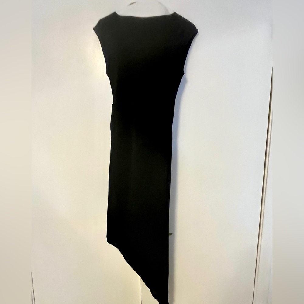 BCBGMaxAzria Black Asymmetrical Evening Dress
